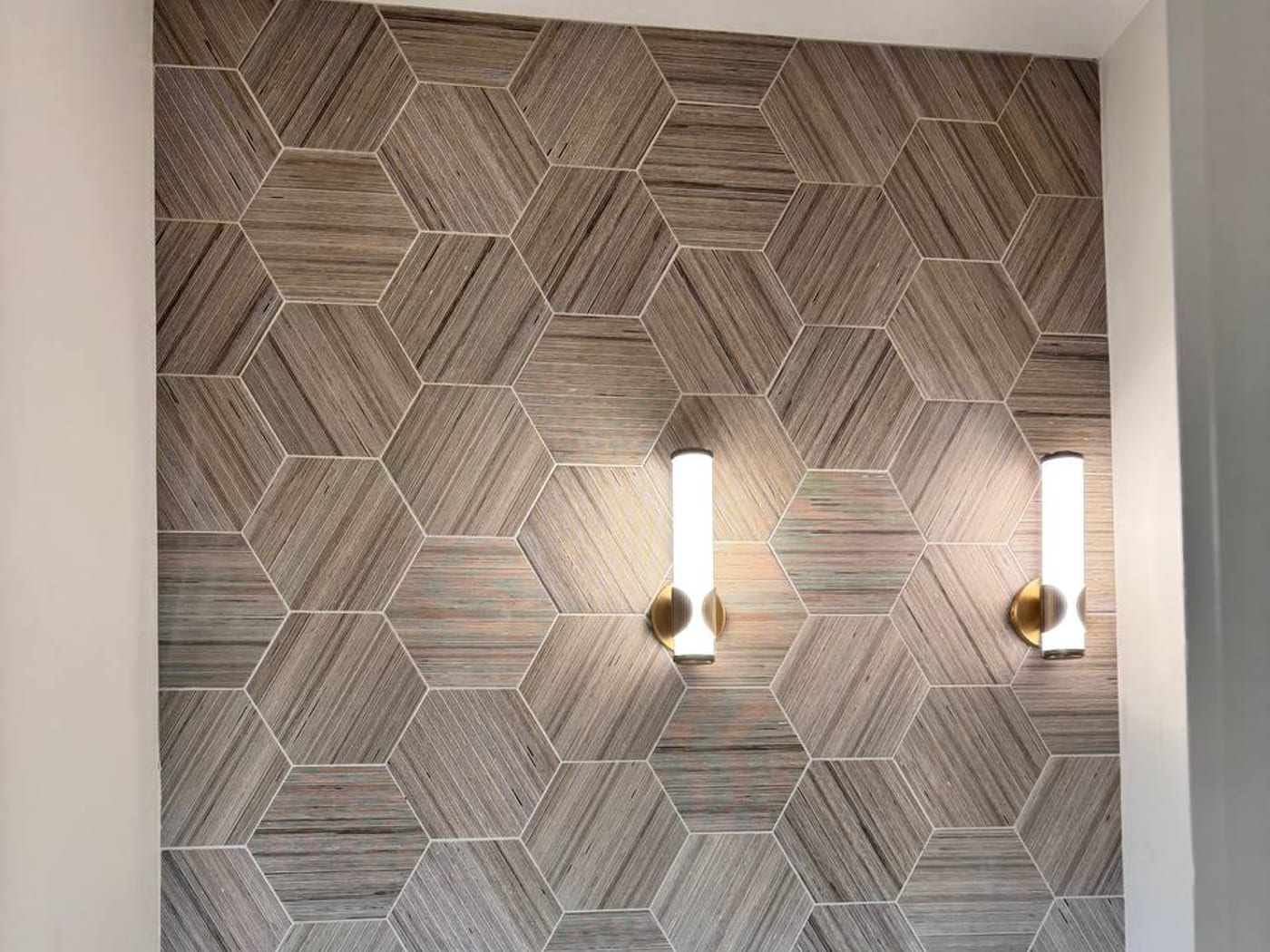 Three-dimensional hexagon tile by Artemidas Renovation, Loganville